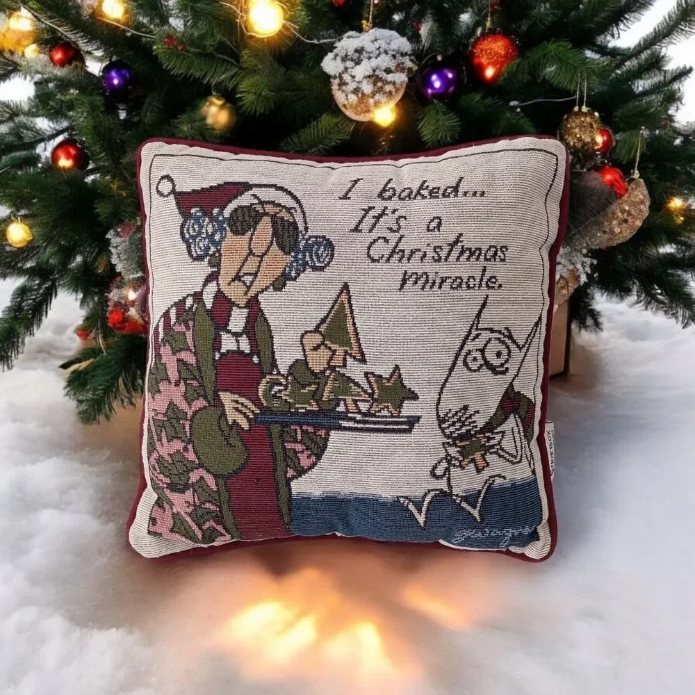 Hallmark Shoebox Maxine Pillow I baked... It's a‎ Christmas Miracle Tapestry